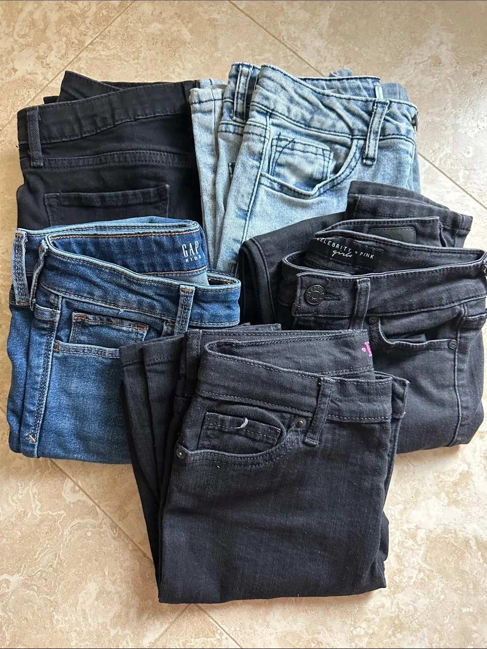 Lot of Girl Jeans - Black, Light Blue, Dark Blue